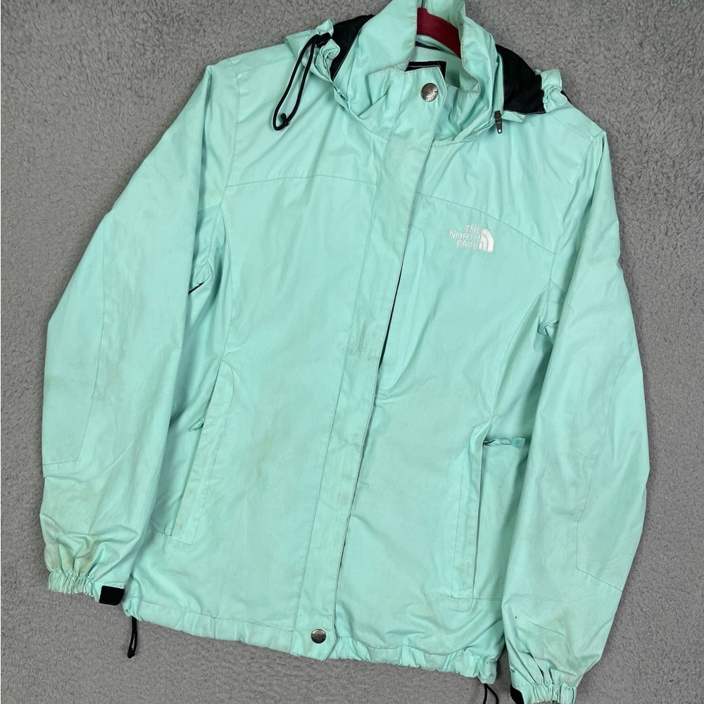 The North Face hyvent Mint Green Hooded Rain Waterproof jacket